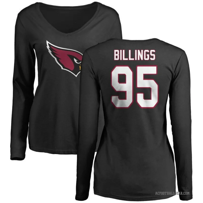 Andrew Billings Women's Black Arizona Cardinals Logo Slim Fit Long Sleeve T-Shirt -