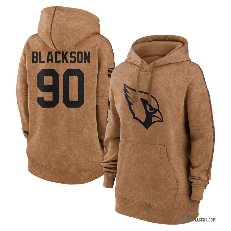 Angelo Blackson Women's Black Arizona Cardinals Brown 2023 Salute To Service Pullover Hoodie