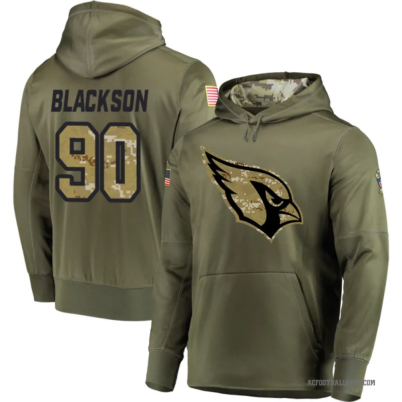 Angelo Blackson Youth Black Arizona Cardinals Olive Salute to Service Pullover Hoodie