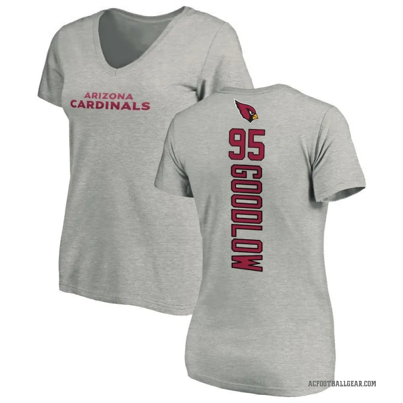 Anthony Goodlow Women's Ash Arizona Cardinals Backer V-Neck T-Shirt -