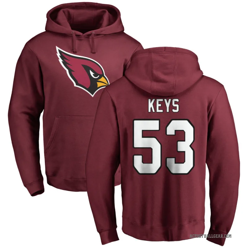 Austin Keys Men's Arizona Cardinals Pro Line Maroon Logo Pullover Hoodie