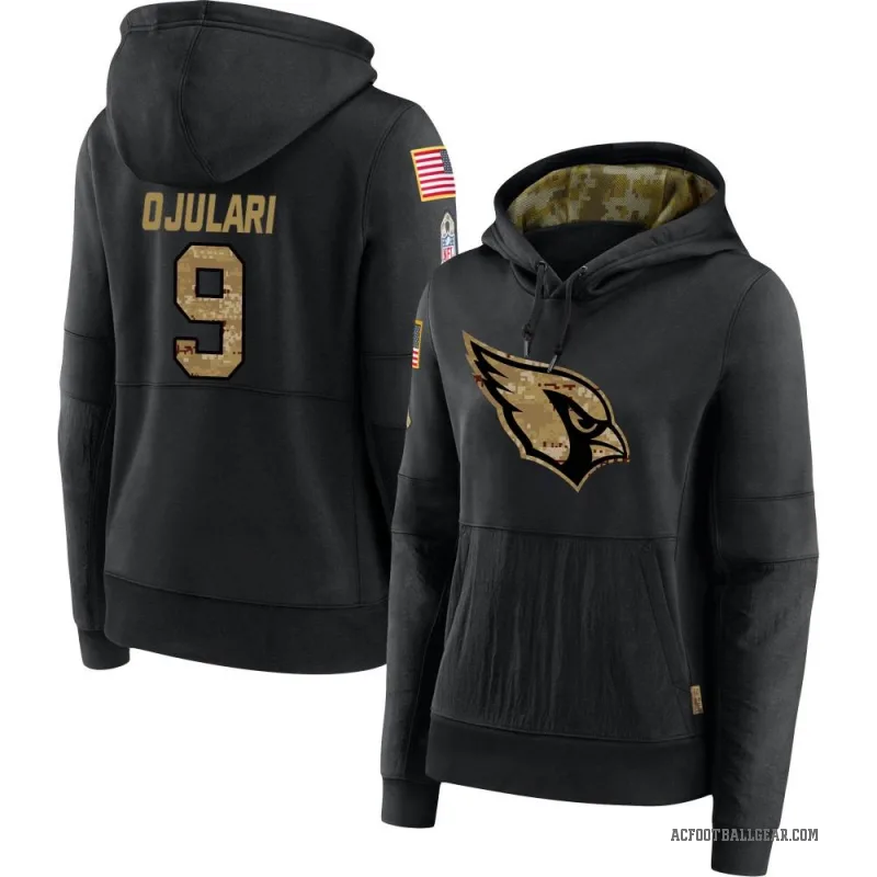 BJ Ojulari Women's Black Arizona Cardinals 2020 Salute to Service Sideline Performance Pullover Hoodie