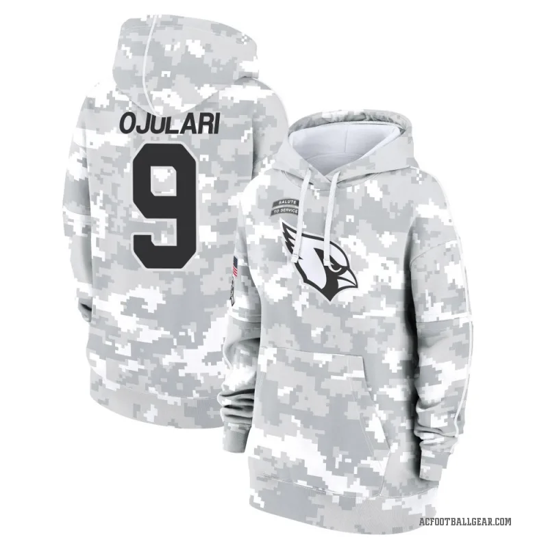 BJ Ojulari Women's Camo Arizona Cardinals Arctic 2024 Salute to Service Club Fleece Pullover Hoodie