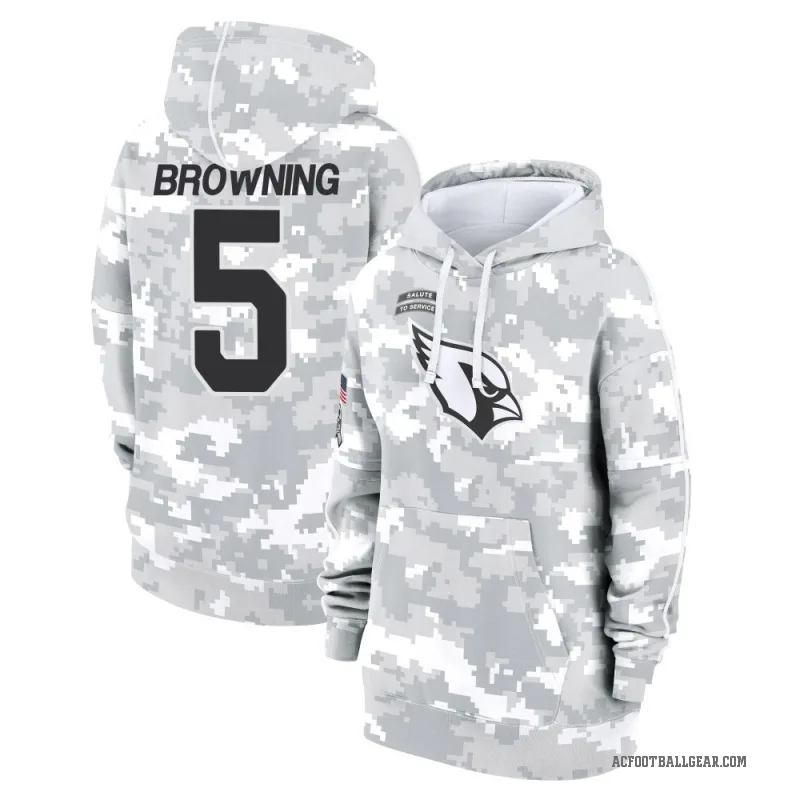 Baron Browning Women's Brown Arizona Cardinals Arctic Camo 2024 Salute to Service Club Fleece Pullover Hoodie