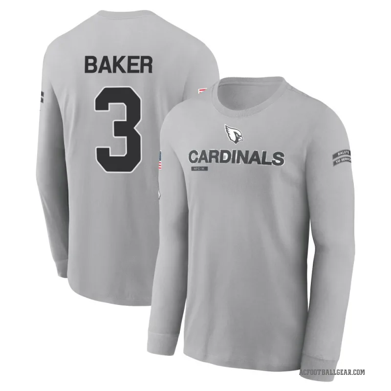 Budda Baker Youth Gray Arizona Cardinals 2024 Salute to Service Long Sleeve T-Shirt