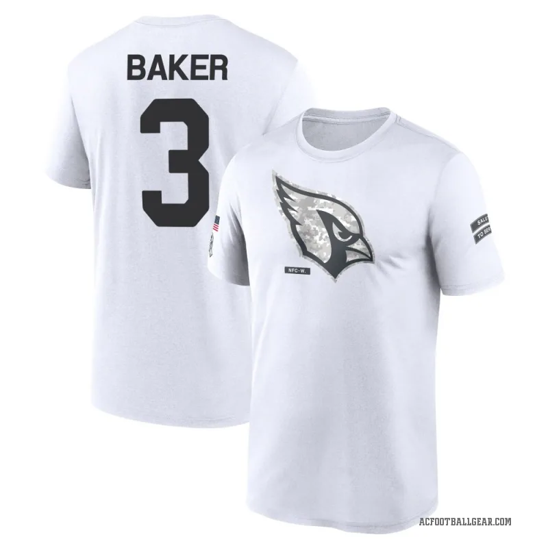 Budda Baker Youth White Arizona Cardinals 2024 Salute to Service Performance T-Shirt