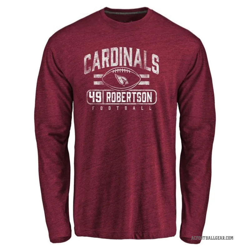 Cameron Robertson Men's Arizona Cardinals Flanker Long Sleeve T-Shirt - Garnet