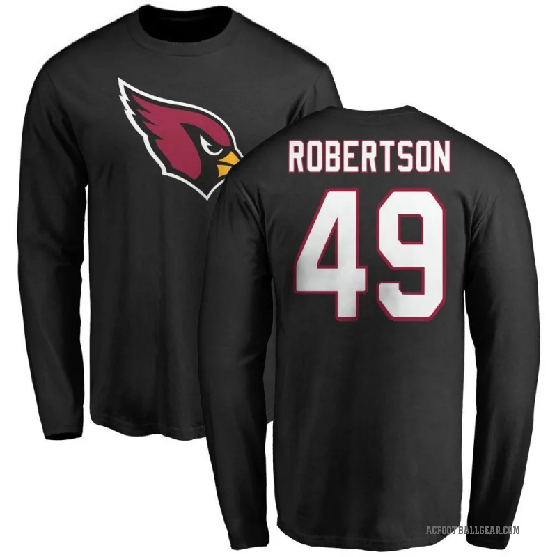 Cameron Robertson Men's Black Arizona Cardinals Logo Long Sleeve T-Shirt -