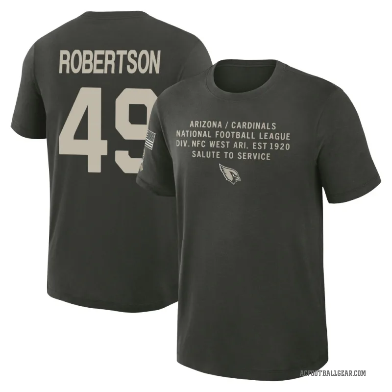 Cameron Robertson Men's Green Arizona Cardinals Dark/ 2025 Salute to Service Sideline Slub T-Shirt