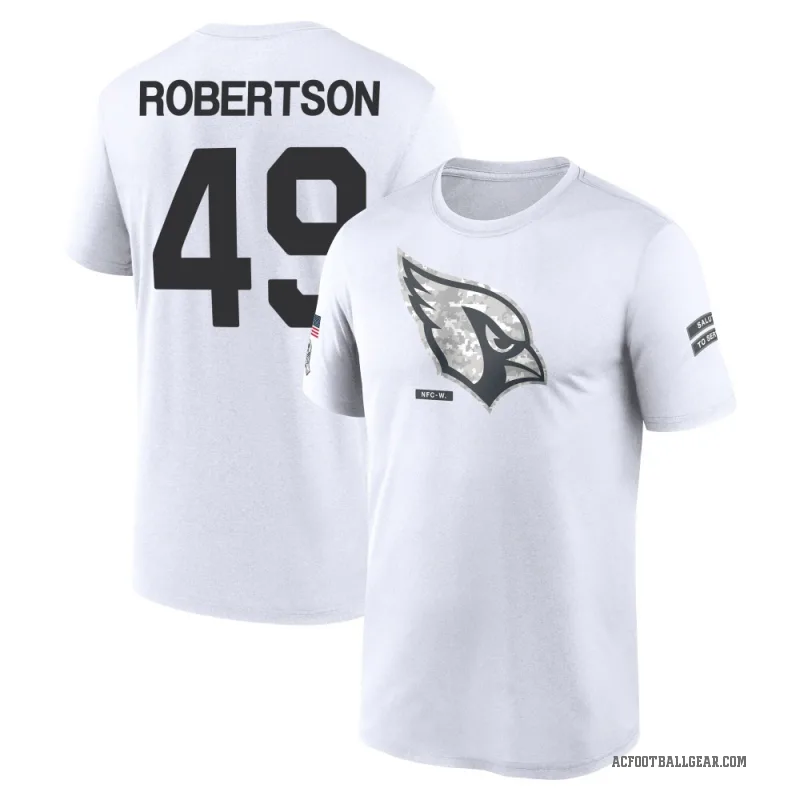 Cameron Robertson Men's White Arizona Cardinals 2024 Salute to Service Performance T-Shirt