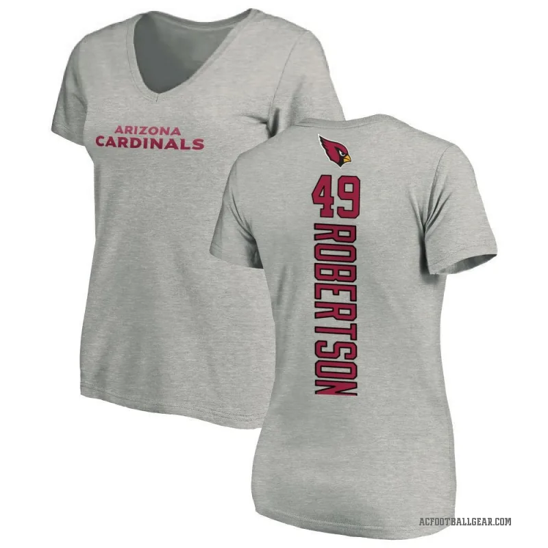 Cameron Robertson Women's Ash Arizona Cardinals Backer V-Neck T-Shirt -