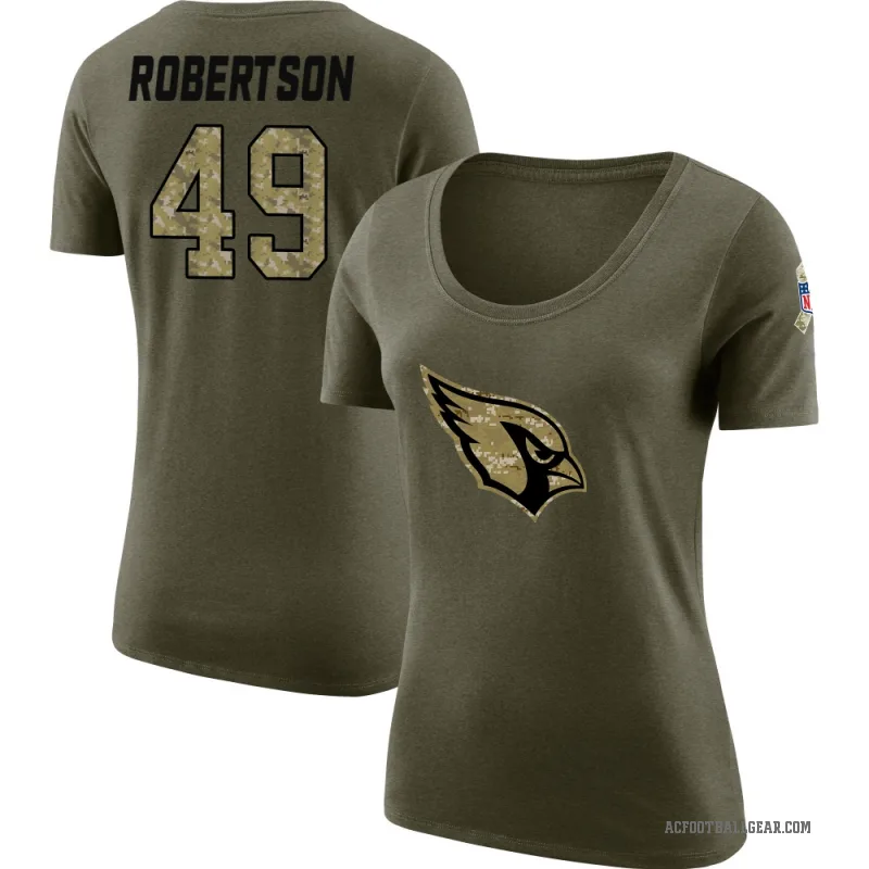Cameron Robertson Women's Olive Arizona Cardinals Salute to Service Scoop Neck T-Shirt