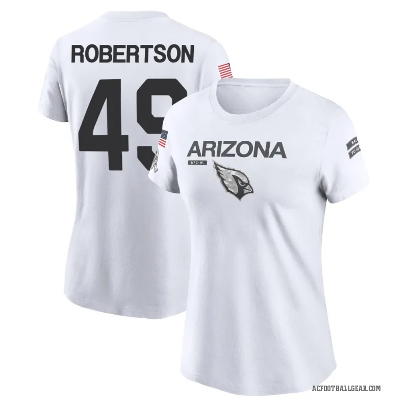 Cameron Robertson Women's White Arizona Cardinals 2024 Salute to Service Performance T-Shirt