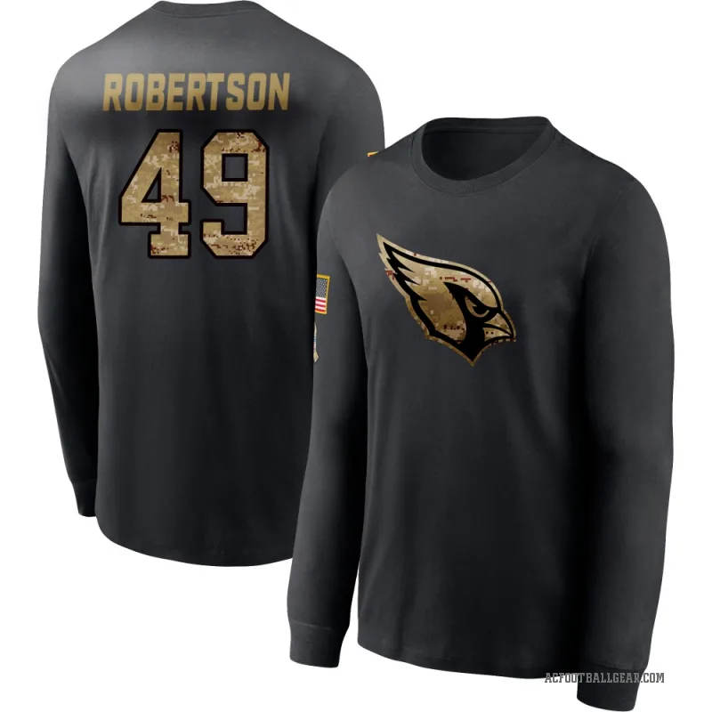 Cameron Robertson Youth Black Arizona Cardinals 2020 Salute To Service Sideline Performance Long Sleeve T-Shirt