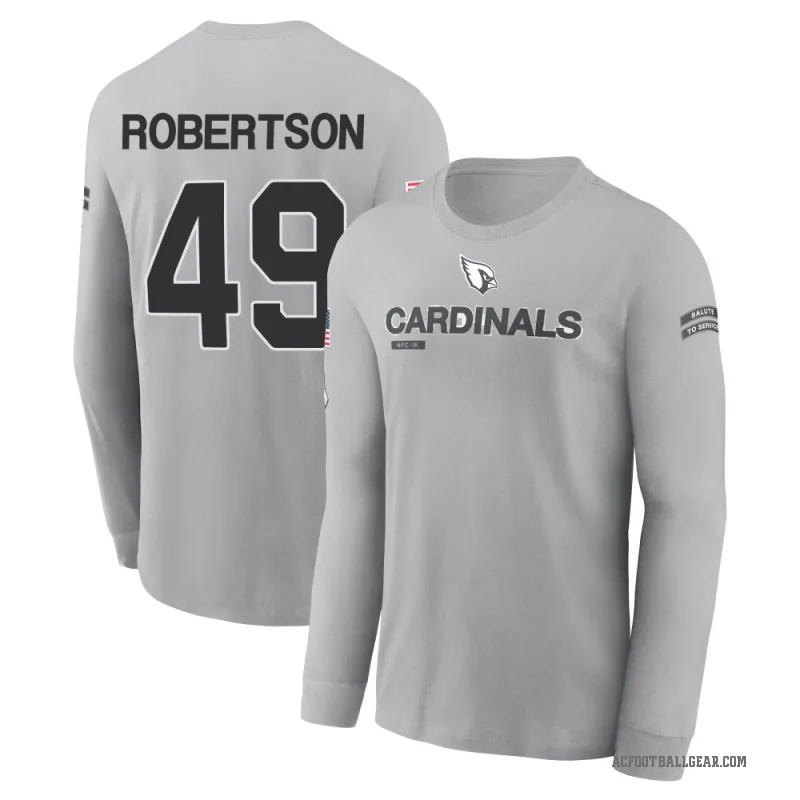 Cameron Robertson Youth Gray Arizona Cardinals 2024 Salute to Service Long Sleeve T-Shirt