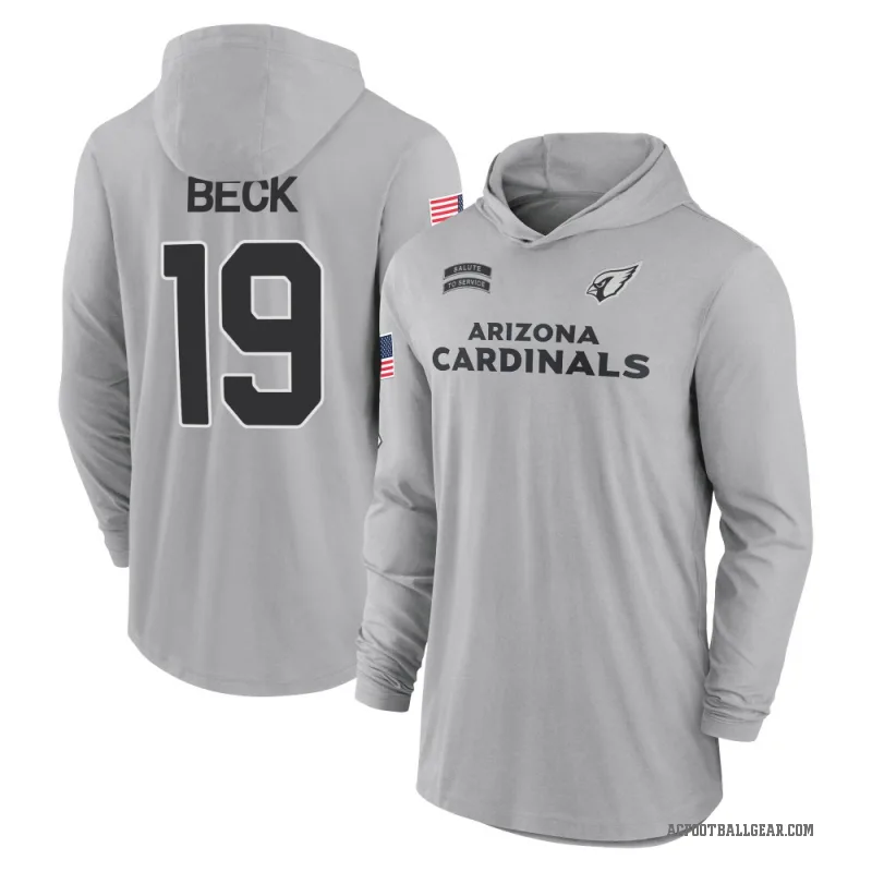 Carson Beck Men's Gray Arizona Cardinals 2024 Salute to Service Lightweight Performance Long Sleeve Hooded T-Shirt
