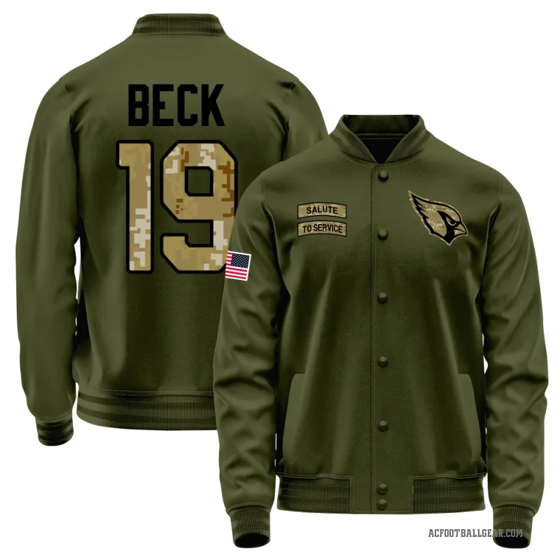 Carson Beck Men's Olive Arizona Cardinals Salute to Service Sideline Performance Jacket