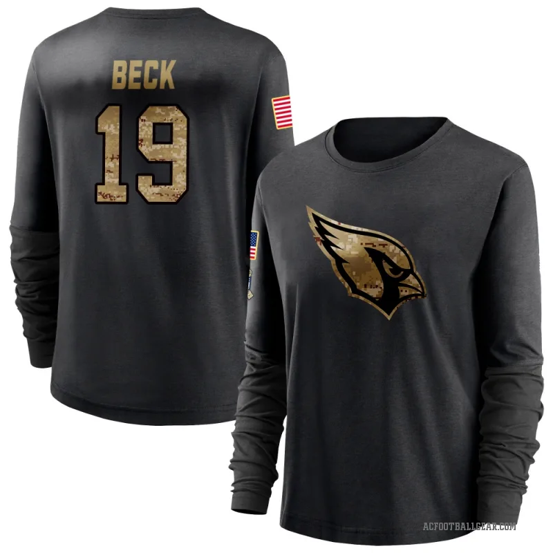 Carson Beck Women's Black Arizona Cardinals 2020 Salute To Service Sideline Performance Long Sleeve T-Shirt