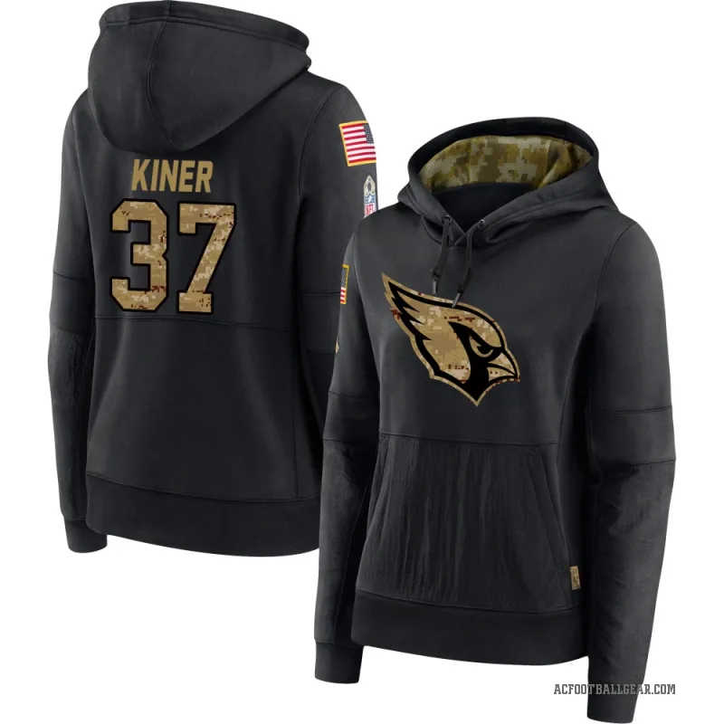 Corey Kiner Women's Black Arizona Cardinals 2020 Salute to Service Sideline Performance Pullover Hoodie