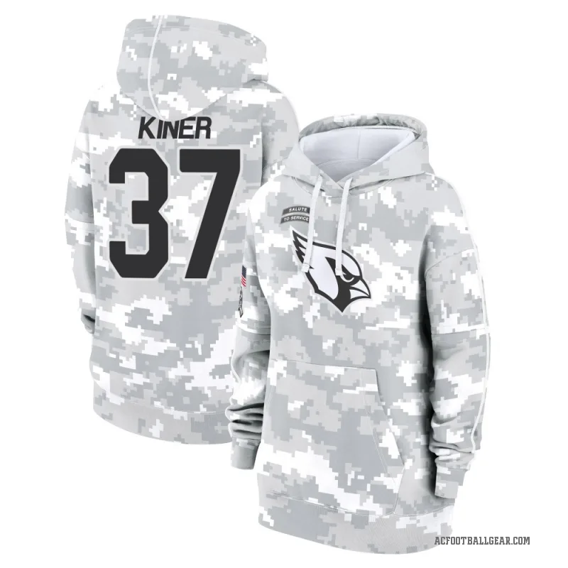 Corey Kiner Women's Camo Arizona Cardinals Arctic 2024 Salute to Service Club Fleece Pullover Hoodie