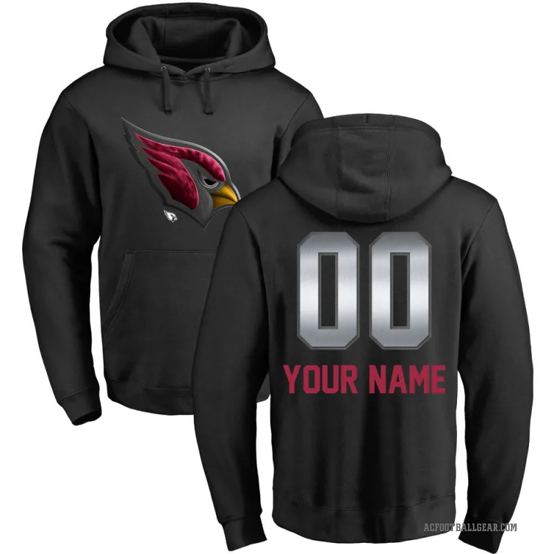 Custom Men's Black Arizona Cardinals Midnight Mascot Pullover Hoodie