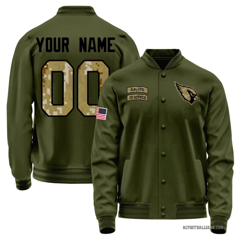 Custom Men's Olive Arizona Cardinals Salute to Service Sideline Performance Jacket