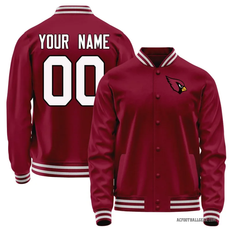 Custom Men's Red Arizona Cardinals Full-Snap Jacket