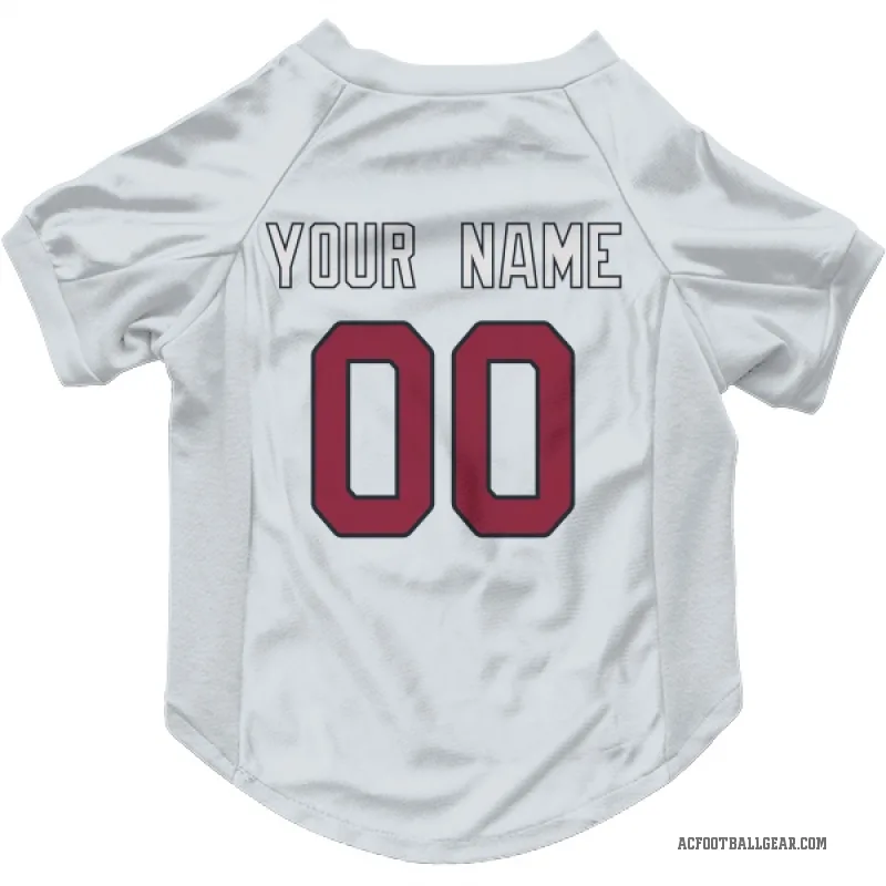 Custom  White Arizona Cardinals   Cat & Dog Pet Jersey
