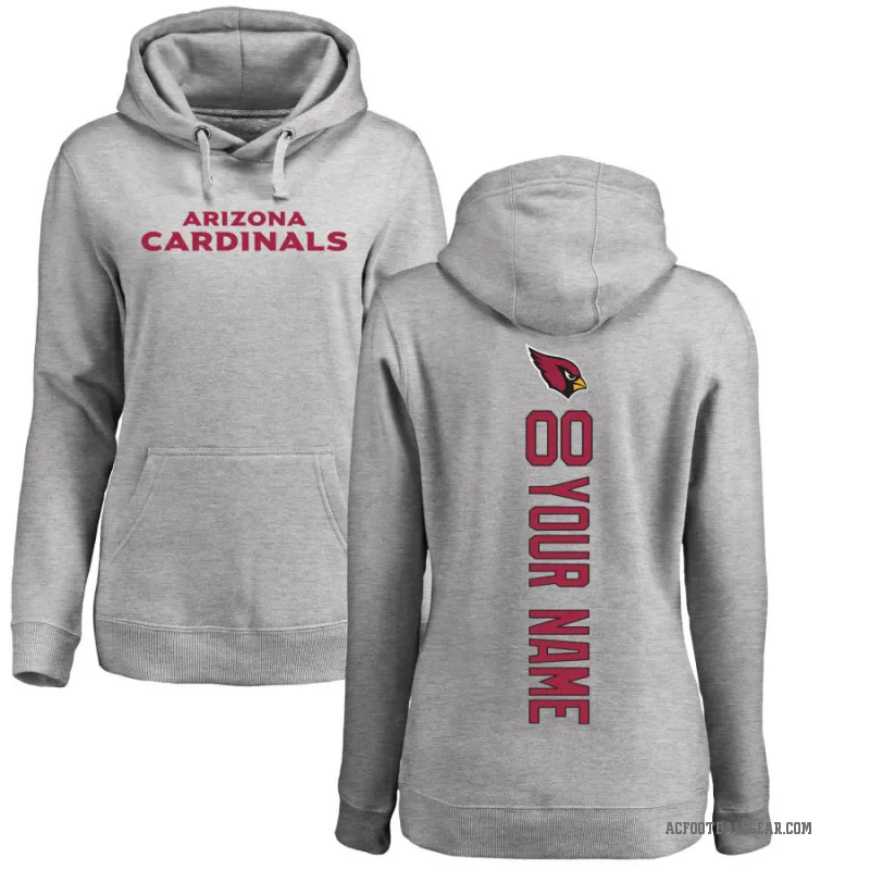 Custom Women's Arizona Cardinals Pro Line Ash Backer Pullover Hoodie