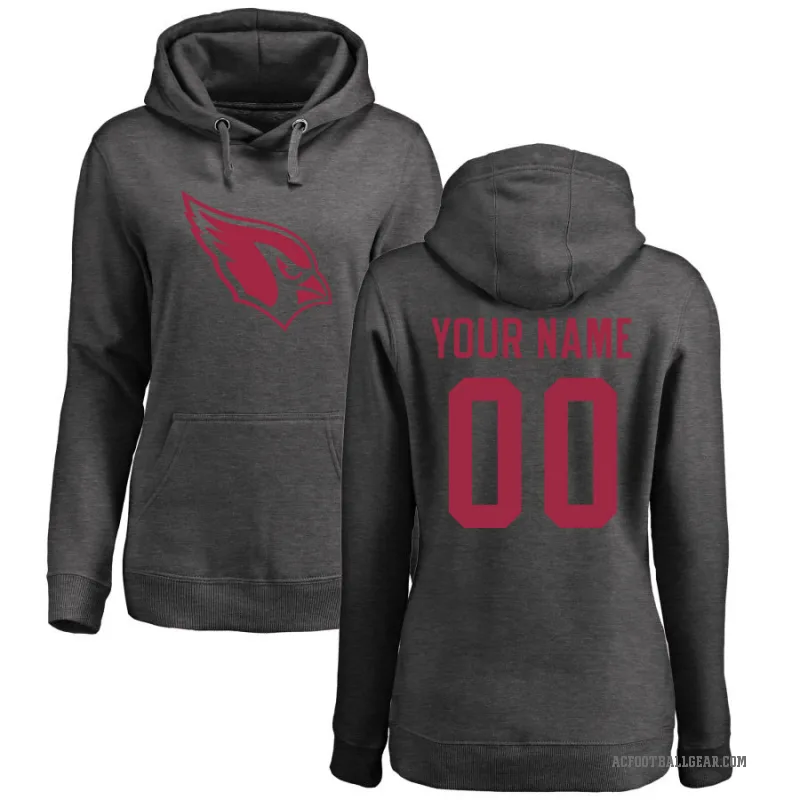 Custom Women's Arizona Cardinals Pro Line by Branded Ash One Color Pullover Hoodie