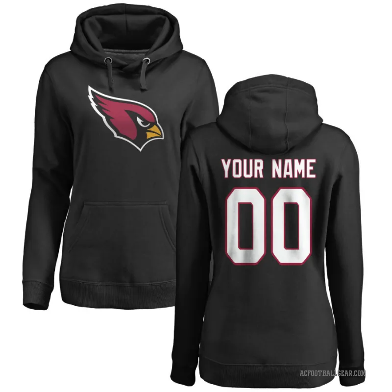 Custom Women's Black Arizona Cardinals Pro Line Logo Pullover Hoodie