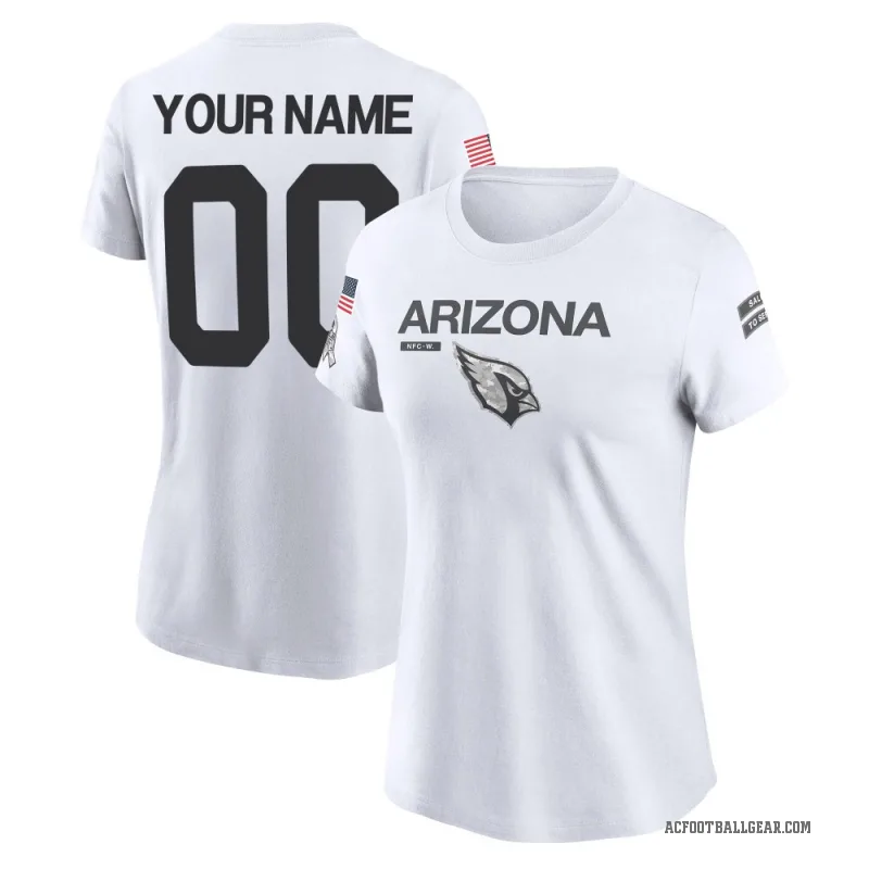 Custom Women's White Arizona Cardinals 2024 Salute to Service Performance T-Shirt