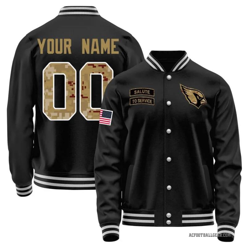 Custom Youth Black Arizona Cardinals Salute to Service Sideline Performance Jacket