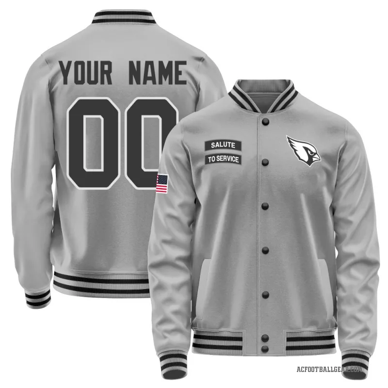 Custom Youth Gray Arizona Cardinals Salute to Service Performance Jacket