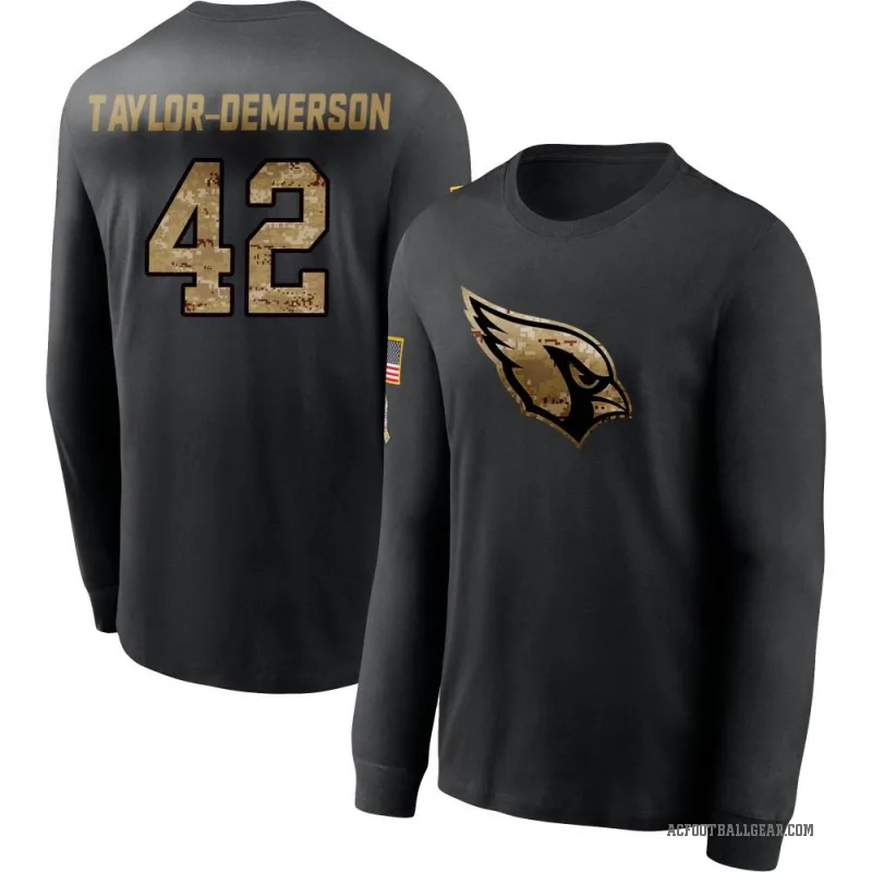 Dadrion Taylor-Demerson Men's Black Arizona Cardinals 2020 Salute To Service Sideline Performance Long Sleeve T-Shirt