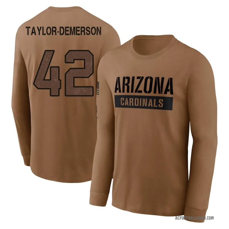 Dadrion Taylor-Demerson Men's Brown Arizona Cardinals 2023 Salute To Service Long Sleeve T-Shirt