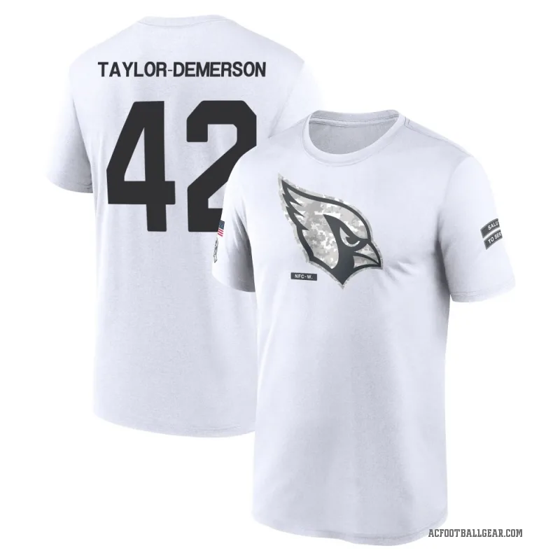 Dadrion Taylor-Demerson Men's White Arizona Cardinals 2024 Salute to Service Performance T-Shirt