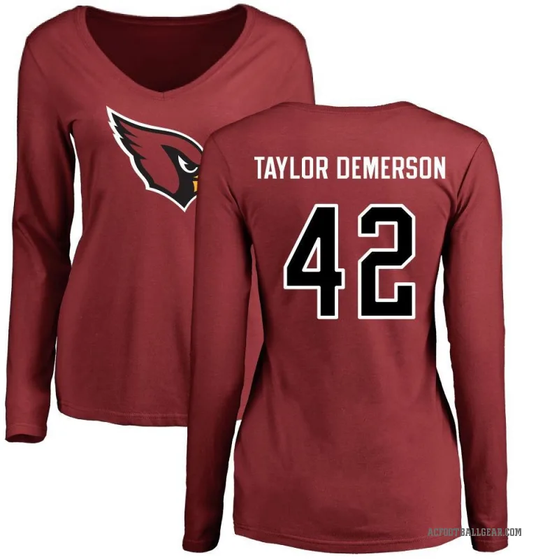 Dadrion Taylor-Demerson Women's Arizona Cardinals Logo Slim Fit Long Sleeve T-Shirt - Maroon