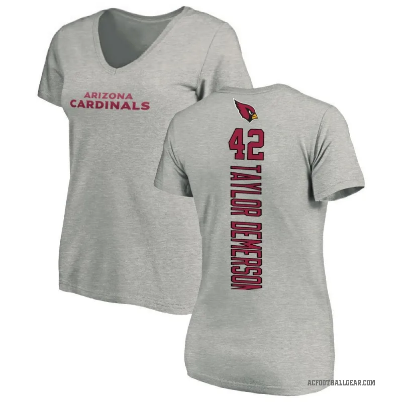 Dadrion Taylor-Demerson Women's Ash Arizona Cardinals Backer V-Neck T-Shirt -