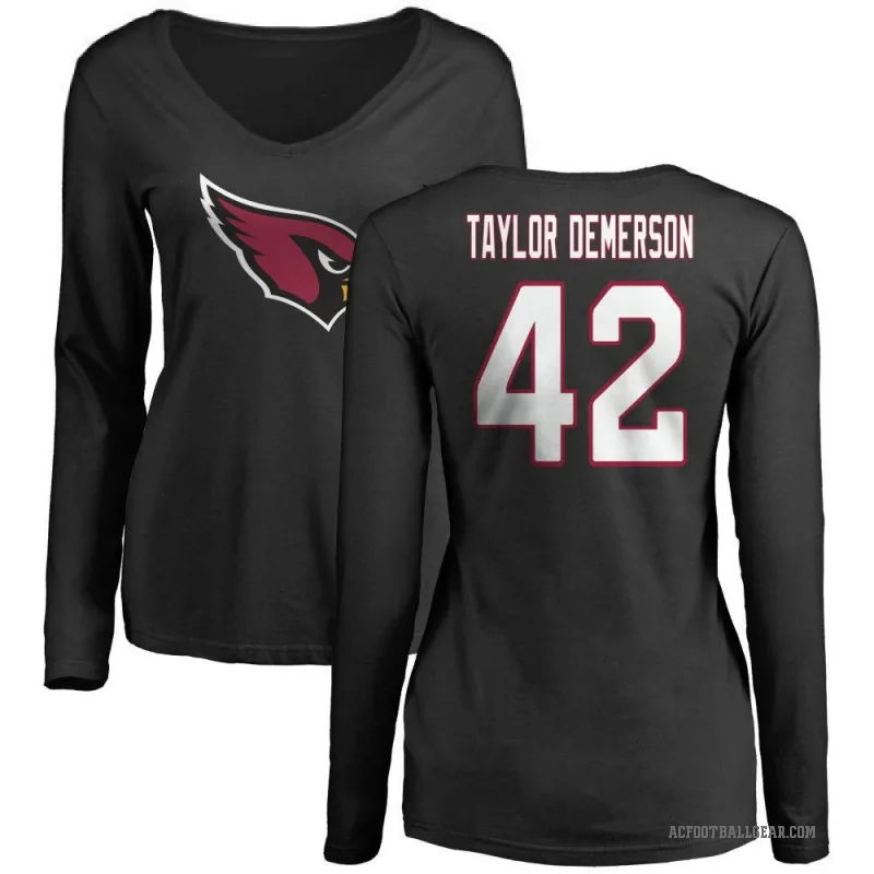 Dadrion Taylor-Demerson Women's Black Arizona Cardinals Logo Slim Fit Long Sleeve T-Shirt -