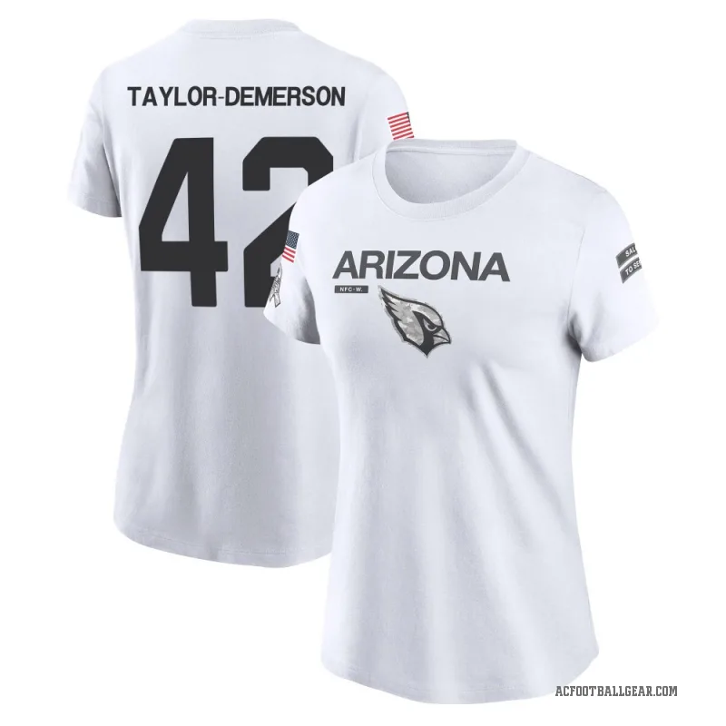 Dadrion Taylor-Demerson Women's White Arizona Cardinals 2024 Salute to Service Performance T-Shirt