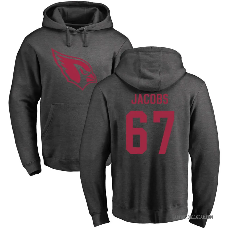 Demontrey Jacobs Men's Arizona Cardinals Pro Line by Branded Ash One Color Pullover Hoodie