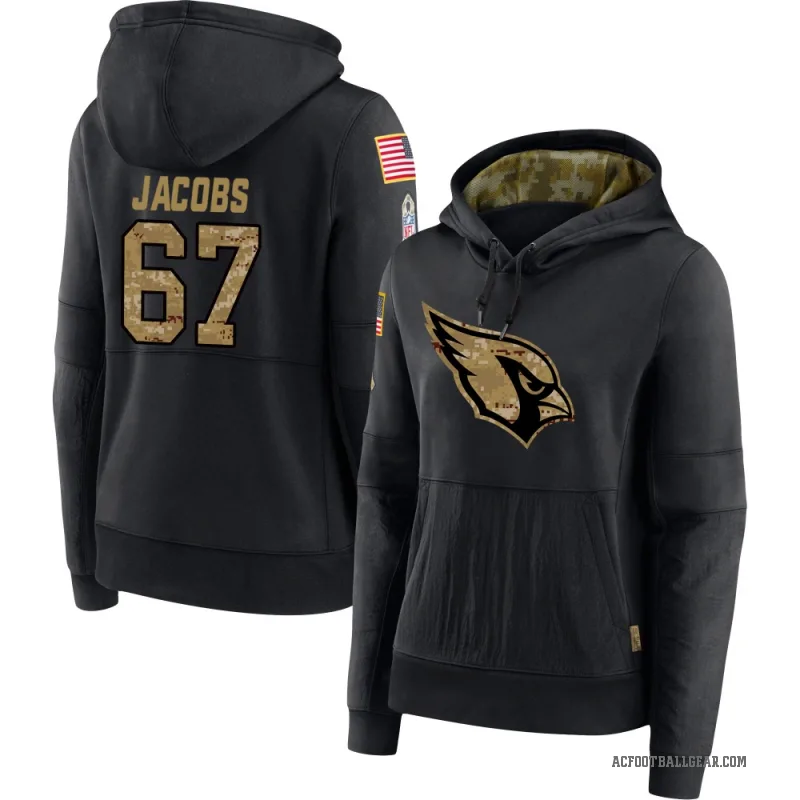 Demontrey Jacobs Women's Black Arizona Cardinals 2020 Salute to Service Sideline Performance Pullover Hoodie