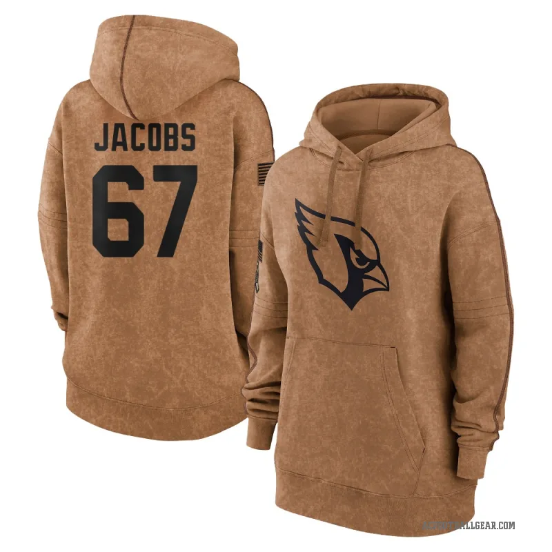 Demontrey Jacobs Women's Brown Arizona Cardinals 2023 Salute To Service Pullover Hoodie