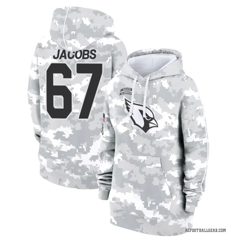 Demontrey Jacobs Women's Camo Arizona Cardinals Arctic 2024 Salute to Service Club Fleece Pullover Hoodie