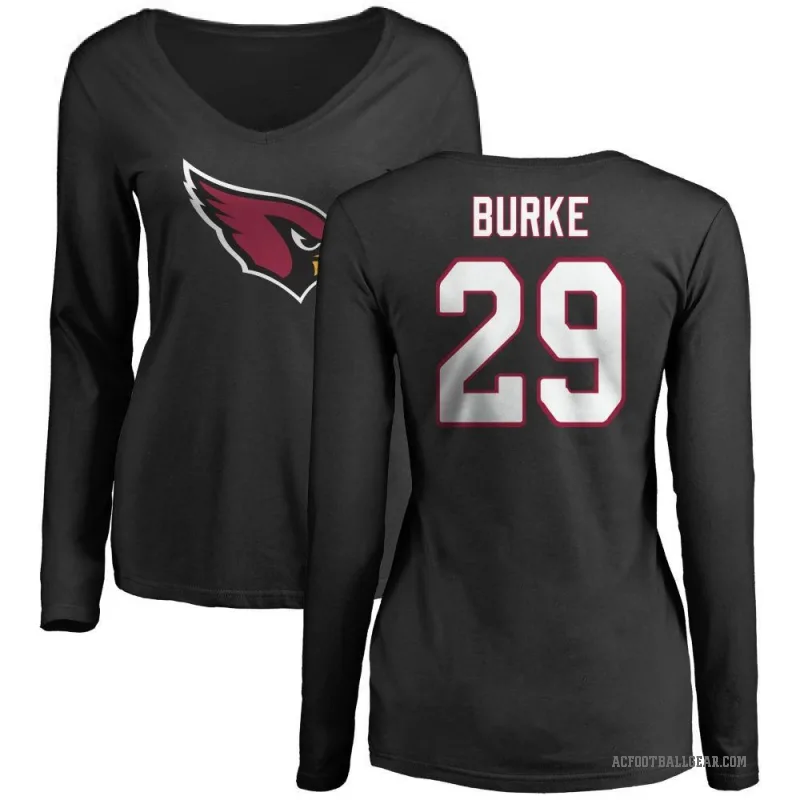 Denzel Burke Women's Black Arizona Cardinals Logo Slim Fit Long Sleeve T-Shirt -