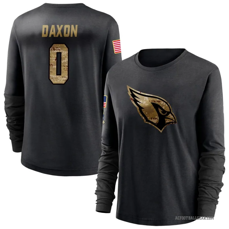 Denzel Daxon Women's Black Arizona Cardinals 2020 Salute To Service Sideline Performance Long Sleeve T-Shirt