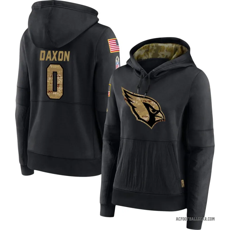 Denzel Daxon Women's Black Arizona Cardinals 2020 Salute to Service Sideline Performance Pullover Hoodie