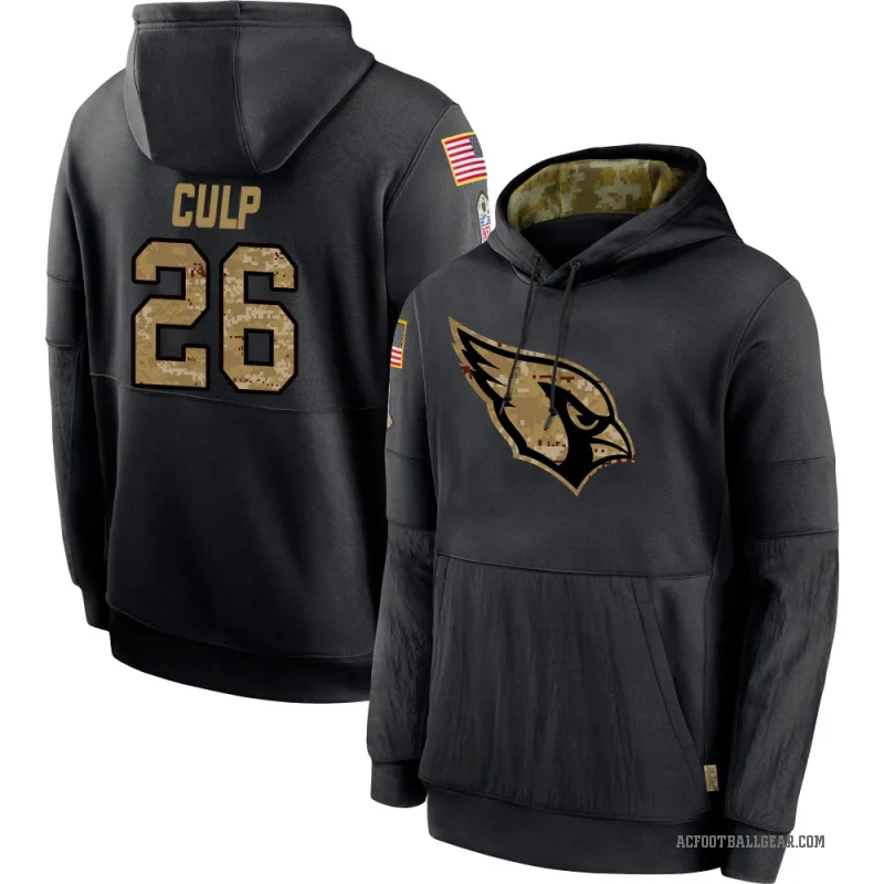Elijah Culp Men's Black Arizona Cardinals 2020 Salute to Service Sideline Performance Pullover Hoodie