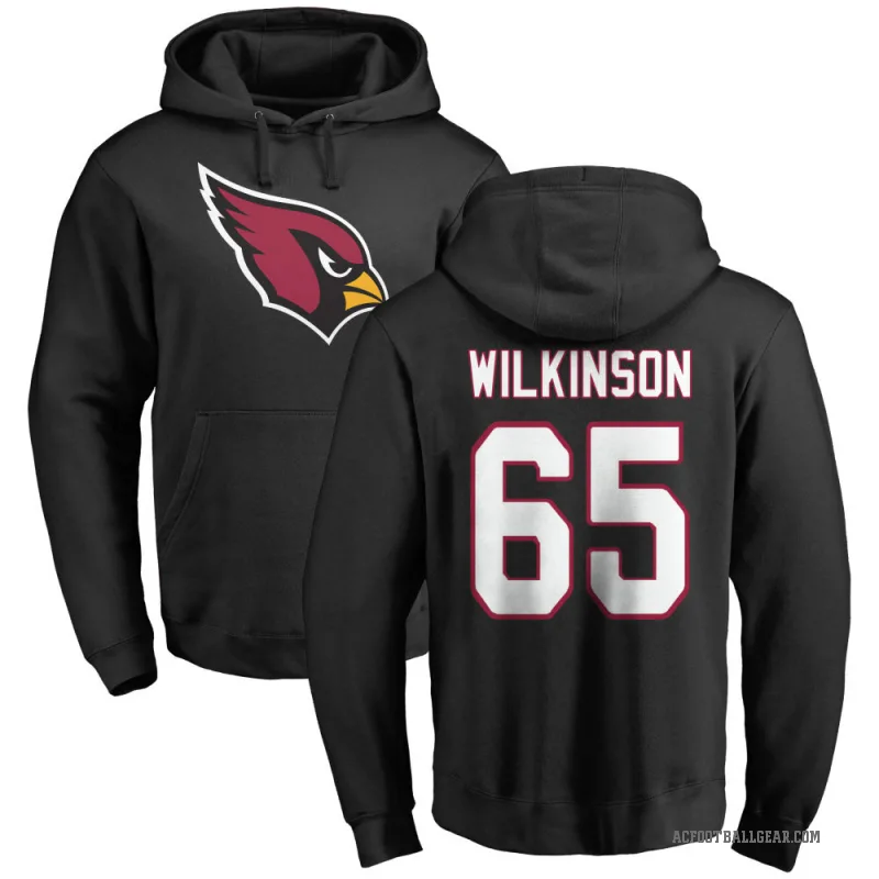Elijah Wilkinson Men's Black Arizona Cardinals Pro Line Logo Pullover Hoodie